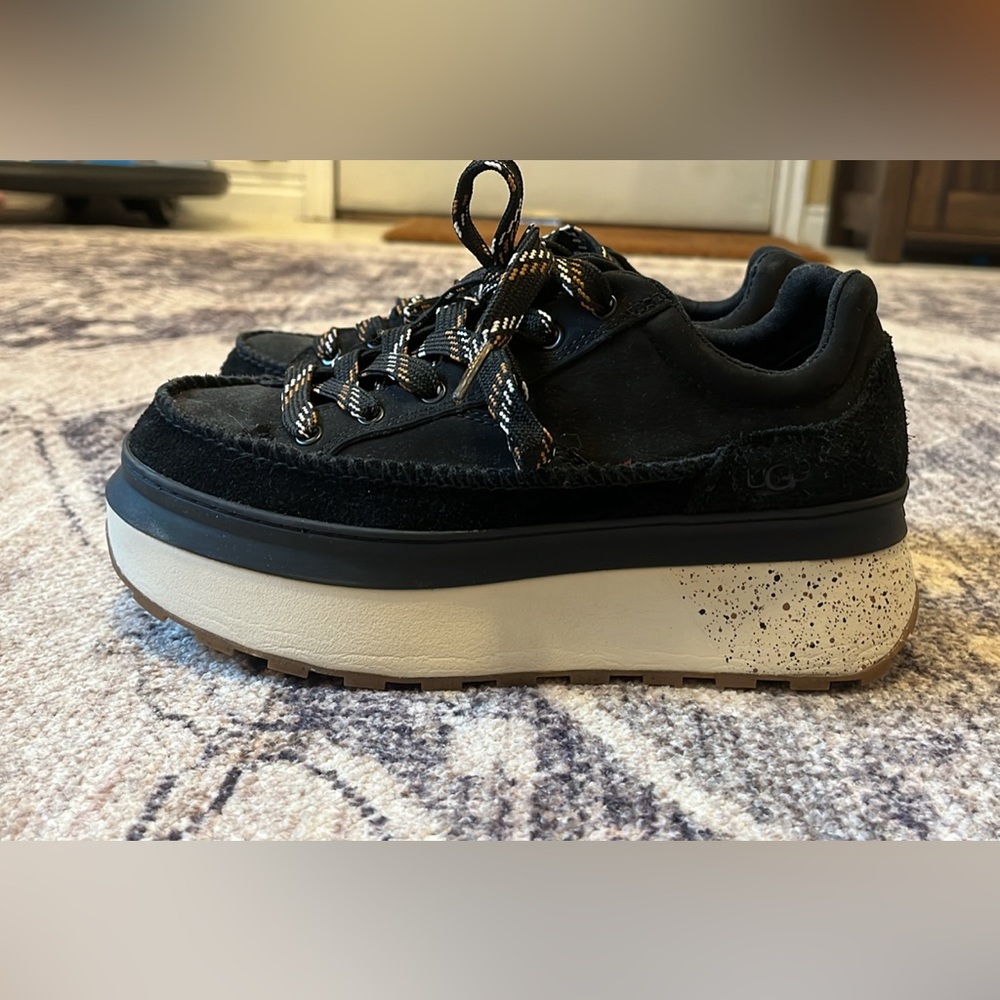 UGG Marin Lace-Up Platform Shoes - Women's Size 8 (Black and White)
